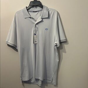 Southern Tide NWT Men's XL gray/white striped polo shirt